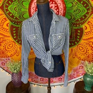 Cowgirl flannel checkered button up